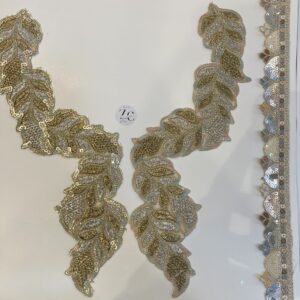 Premium Zari Embroidered Neck & Sleeves Set