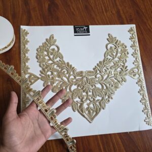 Zari work Neck with sleeves & 1.5 meters Lace.