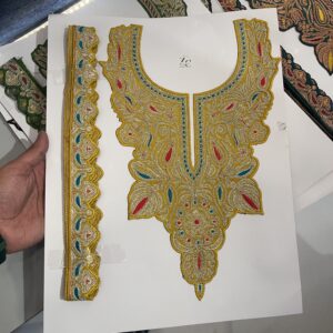 Tilla Neck with 4.5 Meter Lace ( Mustard Golden )