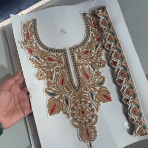 Tilla Neck with 4.5 Meter Lace ( White & Copper )