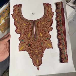 Tilla Neck with 4.5 Meter Lace ( Maroon copper )