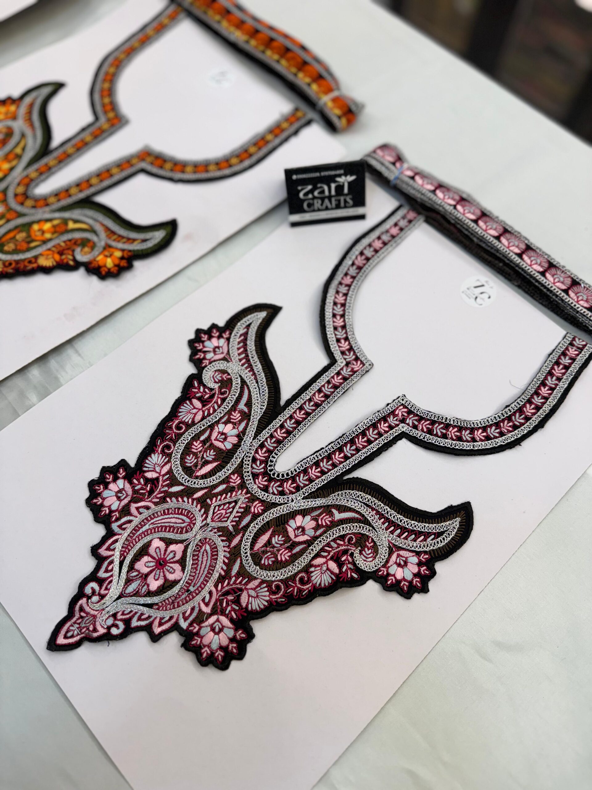 Almond Design Sozni Neck with 4.5 Meter Sozni Lace.