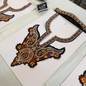 Almond Design Sozni Neck with 4.5 Meter Sozni Lace.