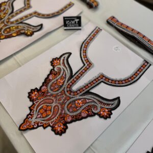 Almond Design Sozni Neck with 4.5 Meter Sozni Lace.