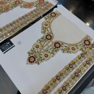 Floral Cut Dana Neck with Sleeves.