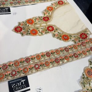 Floral Cut Dana Neck with Sleeves.