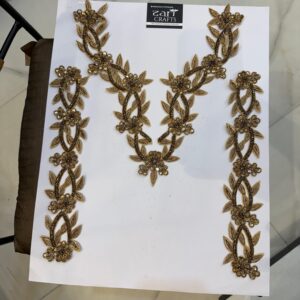 Premium Cutwork Handmade Zardosi Neck with Sleeves