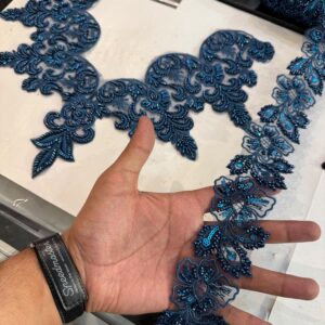 Imported Crystal work Neck with Bell Sleeves.