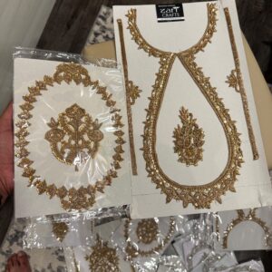 Combo Set of Handwork Neck , Sleeves & Patch.