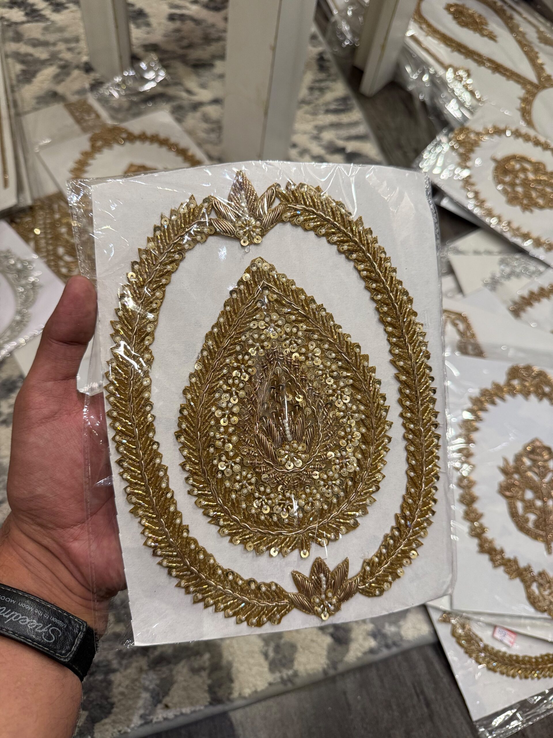 Handmade Dabka oval Patch.