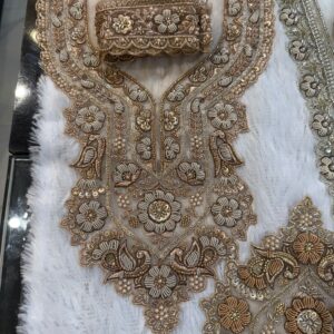 Zardosi Neck with Matching 1 meter Lace included. (Rose Gold)
