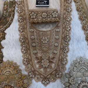 Zardosi Neck with Matching 1 meter Lace included. (Rose gold)